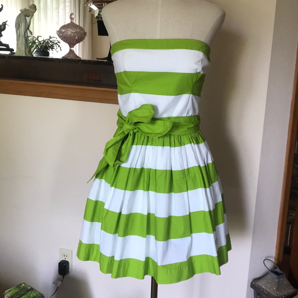 [Gilly Hicks] Stripe Strapless Skater Dress Large
